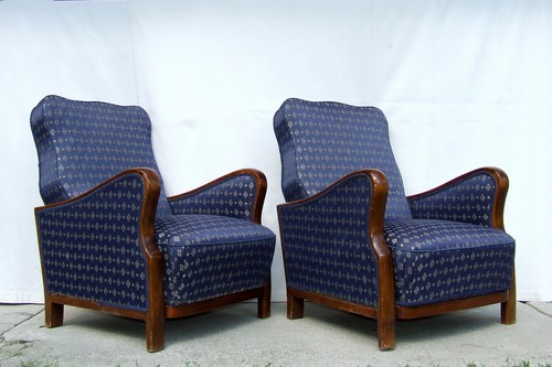 Pair art deco - of, armchairs