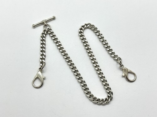 White metal curb link albert - white,