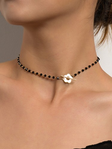 Necklace choker chain black - necklace,
