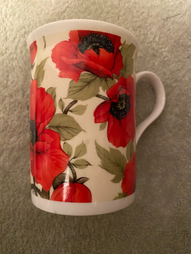 Fine china mug - china, red