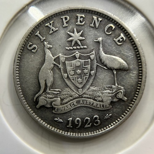 1923 sixpence coin good fine - good,