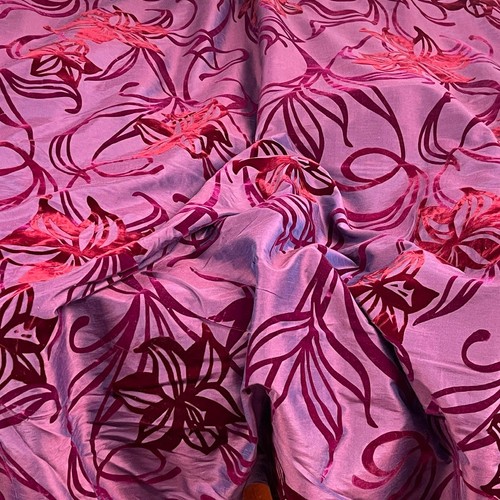 Purple velvet flock taffeta - purple,