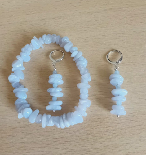 Blue lace agate bracelet - , +
