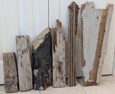 Driftwood Mixed 63cm 28cm Flat Boards Rustic Cumbrian Coast Sign Props Shelf Art