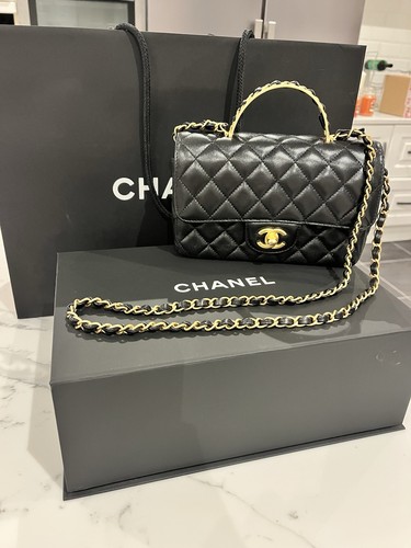 Chanel black mini top handle - mini,