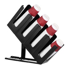 Paper Cup Dispenser, Adjustable Coffee Cup and Lid Holder, Black