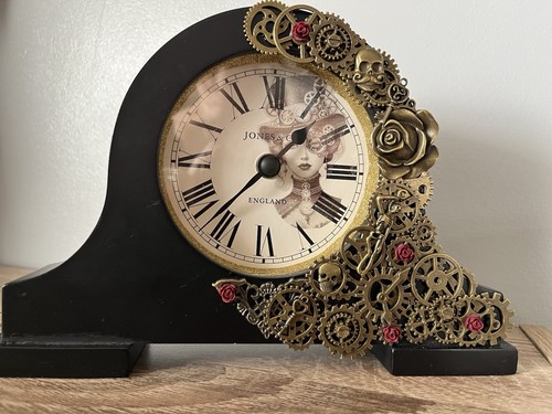 Steampunk mantel clock - mantel,