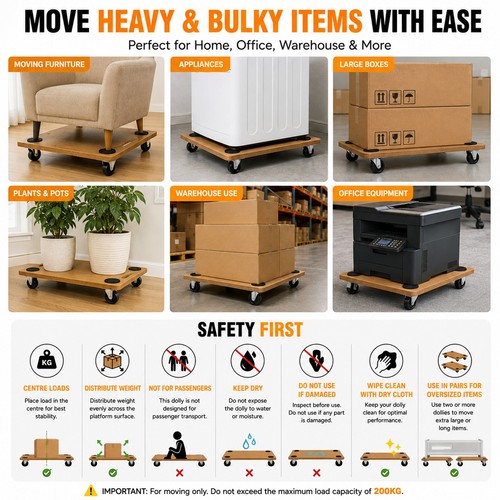 Heavy duty dolly trolley 200kg - dolly,