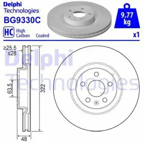 Brake disc vented bg9330c - disc,