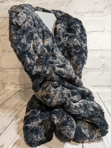 Scarf navy blue grey stole - scarf,