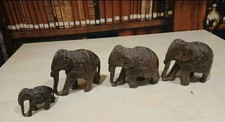 Set Of 4 antique wooden carved