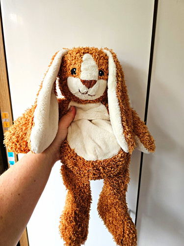 Brown cream plush bunny - cream,