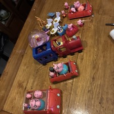  Peppa Pig massive play bundle horses & carriage train cars benches 