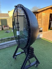 Large and Impressive Industrial Ships Port Hole Bar Cabinet with Mirrored Back