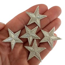 5 X Mini Silver Star Patches