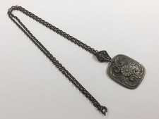 Vintage Norwegian Pewter Tinn Pendant & Chain Necklace Circa 1960