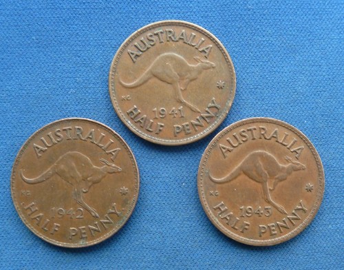 Australia bronze half - 3x, penny