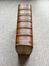 Antique Holy Bible 1789 Copperplate Engravings Rebound in Leather 1980s Rare