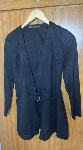 Zara black faux suede - suede, wrap