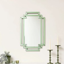 Green glass art deco rectangle - green,