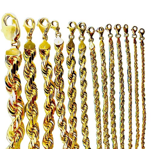 14k yellow gold - gold, rope