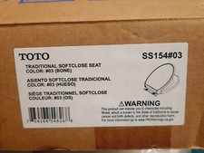 TOTO  SS154#03  Traditional SoftClose Elongated Toilet Seat - Bone *READ*