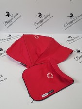 Bugaboo Cameleon 3 Hood & Apron Red Canvas Sun Canopy Extending Set Fits Cam 1 2