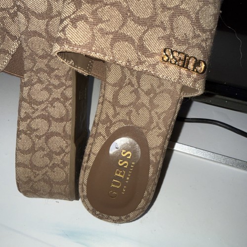 Guess brown monogram platform - guess,
