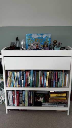 White baby change unit with