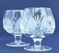 Pair TYRONE Crystal SHANNON Cut Glass Whisky Brandy Snifters - 8.5cm, 230g