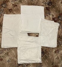 4 Vintage Linen Damask Tablecloth antique textiles cloth fabric silk like white