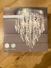 Chrome Twist 3 Light Flush Fitting Ceiling Light