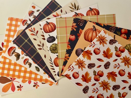 12x autumn themed patterned - 12x,