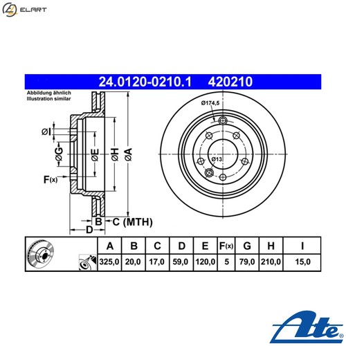 Brake disc 0120 0210 - 2x,