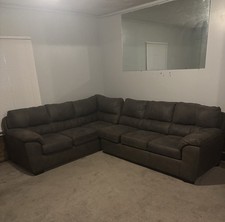 Brown, Microfiber Corner Sofa