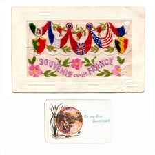 WW1 SILK EMBROIDERED GREETING