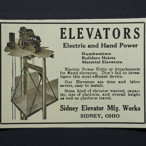 Sidney ohio elevator mfg works - mfg,