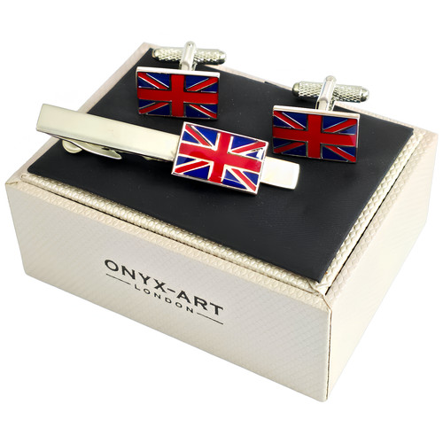 Union jack cufflinks - cufflinks, tie