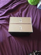 Mirrored Glass Chest of 2 Drawers Jewellery Box With Costume Jewellery