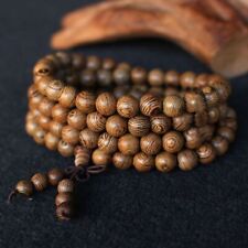 Buddha Tibetan Prayer Beads Wooden Buddhist Bracelet Necklace Yoga Gift Pray UK