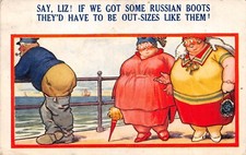 POSTCARD  COMIC   FAT LADIES