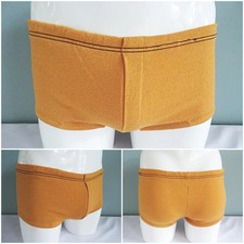 Vintage Swimming Trunks Shorts 1970s Mens Tan Textured Nylon Swim Gentlemens 70s