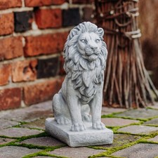 Sitting Lion Stone Figure H