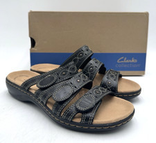 Clarks LEISA CACTI Women's NEW Casual Sandal Black US Size 6.5 Wide (00437)
