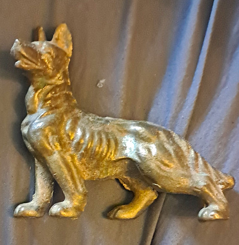 Brass dog figurine ornament - dog,