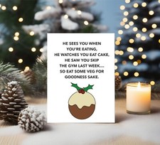 Funny Christmas Card Gym Goer