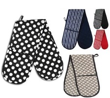 Premium Cotton Double Oven Gloves Mitt Kitchen Pot Holder Thick Heat Resistant