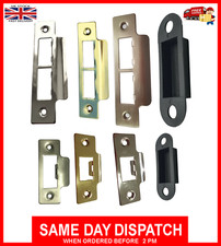 Door Strike Plate Chrome or Brass Long Plates Tubular Mortice Latch