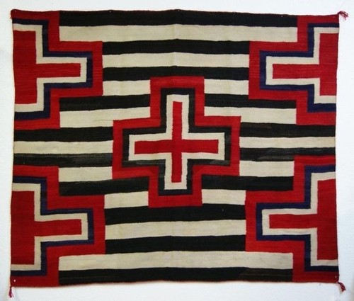 Red navajo chief blanket rug - red,