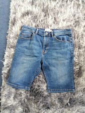 Men's Next Skinny Fit Blue Denim Shorts Size 32R